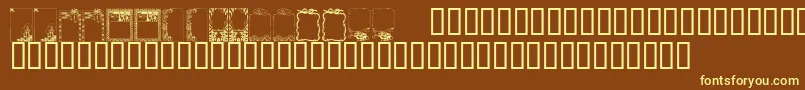 Шрифт KrHolidayFrames1 – жёлтые шрифты на коричневом фоне