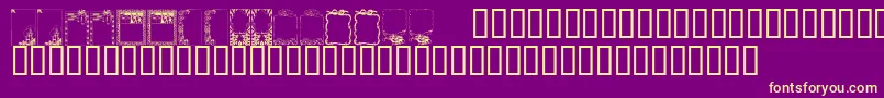 KrHolidayFrames1 Font – Yellow Fonts on Purple Background