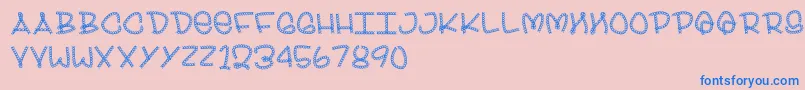 Bling Font – Blue Fonts on Pink Background