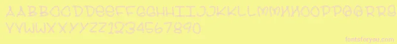 Bling Font – Pink Fonts on Yellow Background