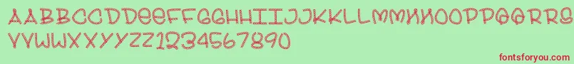 Bling Font – Red Fonts on Green Background