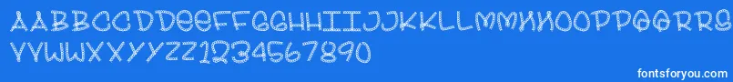 Bling-Schriftart – Weiße Schriften auf blauem Hintergrund