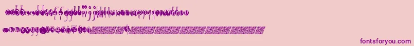 Openlounge-fontti – violetit fontit vaaleanpunaisella taustalla
