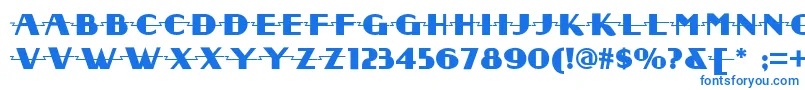 フォントRadio ffy – 白い背景に青い文字