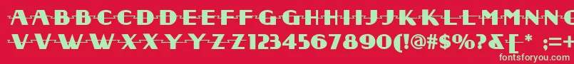 フォントRadio ffy – 赤い背景に緑の文字