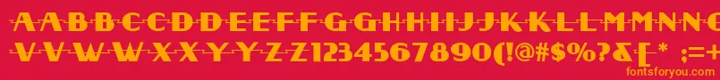 フォントRadio ffy – 赤い背景にオレンジの文字