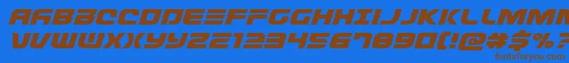 Defconzeroexpandital Font – Brown Fonts on Blue Background