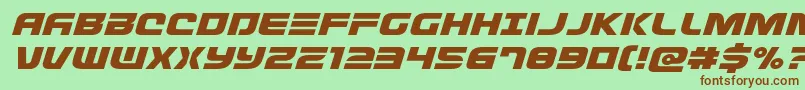 Defconzeroexpandital Font – Brown Fonts on Green Background