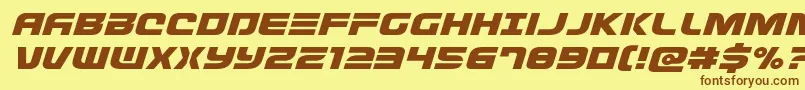 Defconzeroexpandital Font – Brown Fonts on Yellow Background