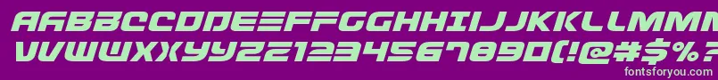 Defconzeroexpandital Font – Green Fonts on Purple Background
