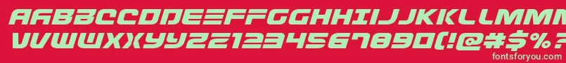 Defconzeroexpandital Font – Green Fonts on Red Background