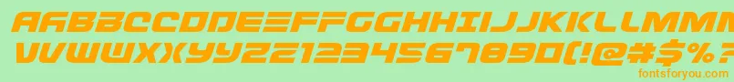 Defconzeroexpandital Font – Orange Fonts on Green Background
