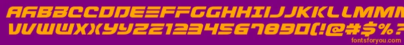 Defconzeroexpandital Font – Orange Fonts on Purple Background