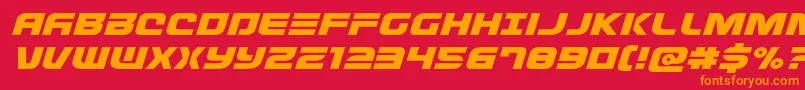 Defconzeroexpandital Font – Orange Fonts on Red Background