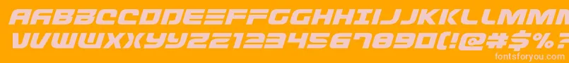 Defconzeroexpandital-Schriftart – Rosa Schriften auf orangefarbenem Hintergrund