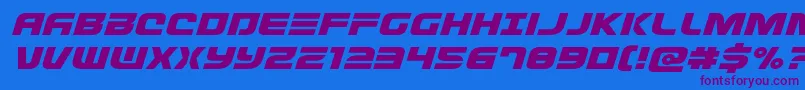 Defconzeroexpandital Font – Purple Fonts on Blue Background