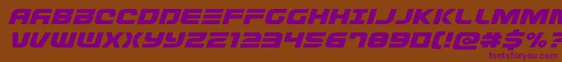 Defconzeroexpandital Font – Purple Fonts on Brown Background