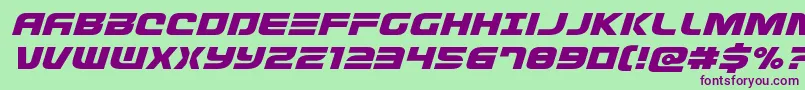 Defconzeroexpandital Font – Purple Fonts on Green Background