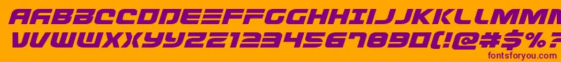 Defconzeroexpandital Font – Purple Fonts on Orange Background