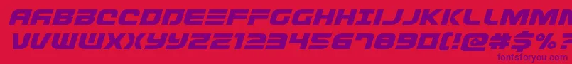 Defconzeroexpandital Font – Purple Fonts on Red Background
