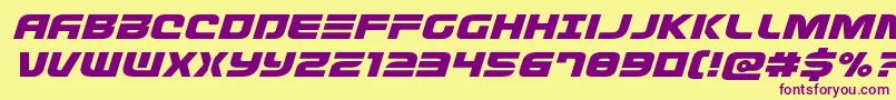 Defconzeroexpandital Font – Purple Fonts on Yellow Background