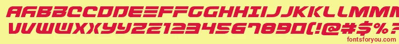 Defconzeroexpandital Font – Red Fonts on Yellow Background