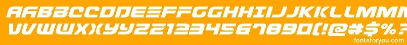 Defconzeroexpandital Font – White Fonts on Orange Background