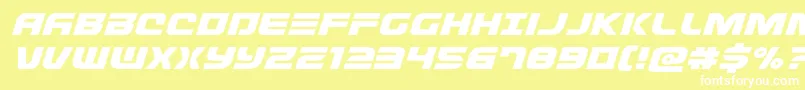 Defconzeroexpandital Font – White Fonts on Yellow Background