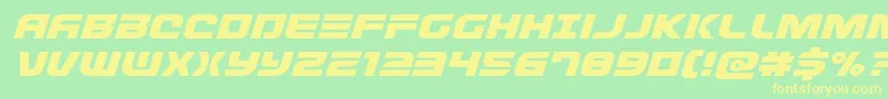Defconzeroexpandital Font – Yellow Fonts on Green Background
