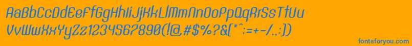 SntAnouvongMediumRegularItalic Font – Blue Fonts on Orange Background