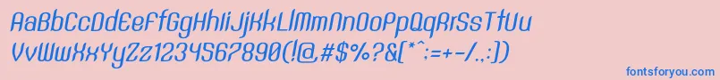SntAnouvongMediumRegularItalic Font – Blue Fonts on Pink Background