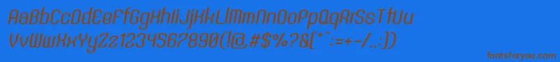 SntAnouvongMediumRegularItalic Font – Brown Fonts on Blue Background
