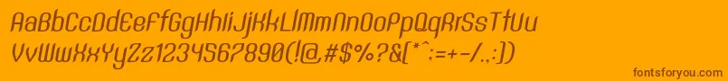 SntAnouvongMediumRegularItalic Font – Brown Fonts on Orange Background