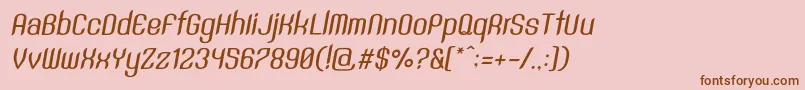 SntAnouvongMediumRegularItalic Font – Brown Fonts on Pink Background
