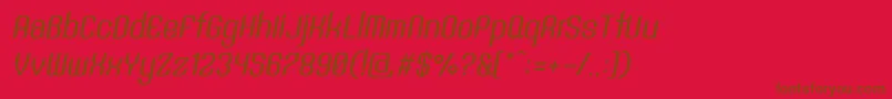 SntAnouvongMediumRegularItalic Font – Brown Fonts on Red Background