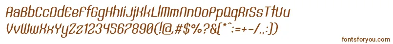 SntAnouvongMediumRegularItalic Font – Brown Fonts on White Background