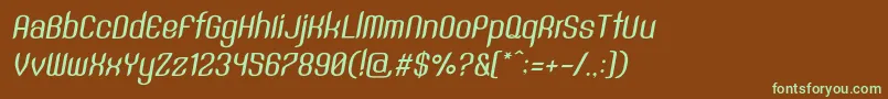 Шрифт SntAnouvongMediumRegularItalic – зелёные шрифты на коричневом фоне