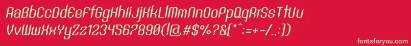 SntAnouvongMediumRegularItalic Font – Green Fonts on Red Background