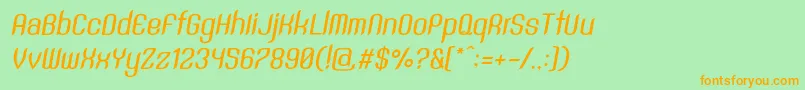 SntAnouvongMediumRegularItalic Font – Orange Fonts on Green Background