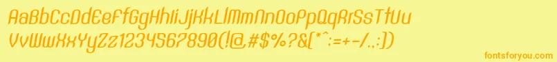 SntAnouvongMediumRegularItalic Font – Orange Fonts on Yellow Background