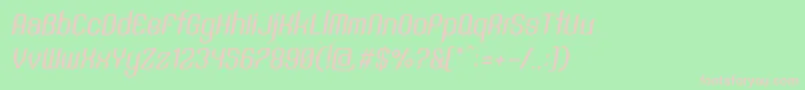 Fonte SntAnouvongMediumRegularItalic – fontes rosa em um fundo verde