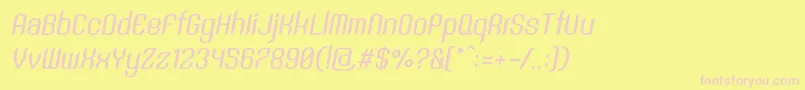 SntAnouvongMediumRegularItalic-Schriftart – Rosa Schriften auf gelbem Hintergrund