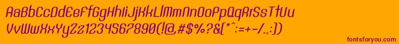 SntAnouvongMediumRegularItalic Font – Purple Fonts on Orange Background
