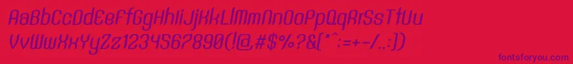 SntAnouvongMediumRegularItalic Font – Purple Fonts on Red Background