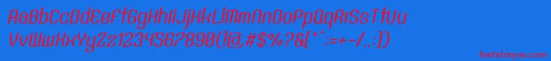 SntAnouvongMediumRegularItalic Font – Red Fonts on Blue Background