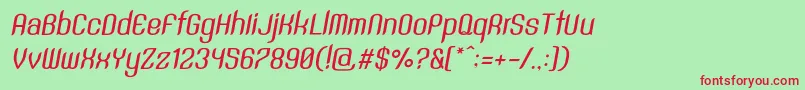 SntAnouvongMediumRegularItalic Font – Red Fonts on Green Background