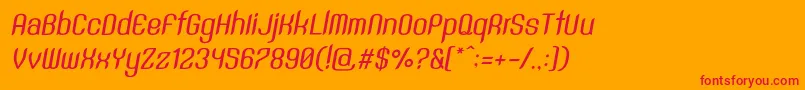 SntAnouvongMediumRegularItalic Font – Red Fonts on Orange Background