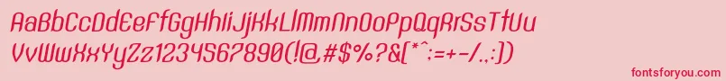 SntAnouvongMediumRegularItalic Font – Red Fonts on Pink Background
