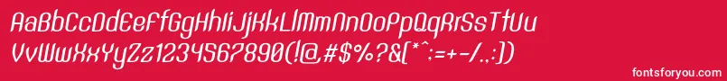 フォントSntAnouvongMediumRegularItalic – 赤い背景に白い文字