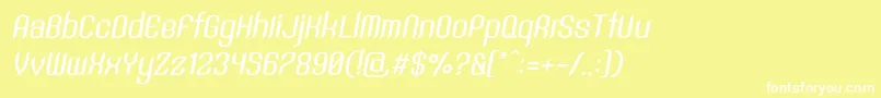 SntAnouvongMediumRegularItalic Font – White Fonts on Yellow Background